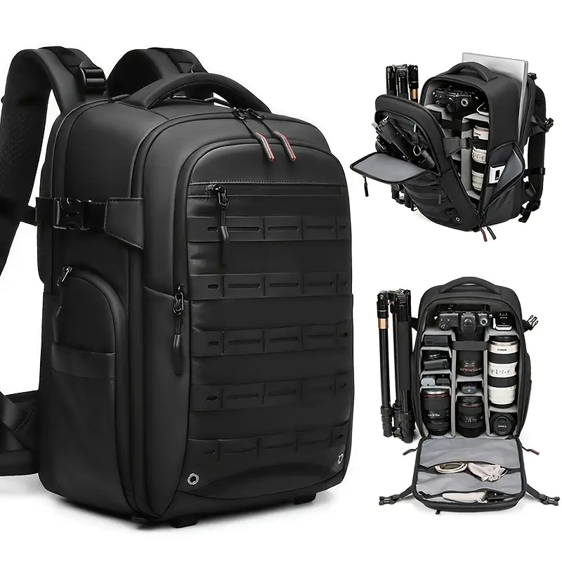 DSLR Photography Bag, Multi-Functional * Bag, Large Size with * 43.18 cm Laptop Compatible Backpack, Black Backpack * DSLR Photography Bag, Multi-Functional * Bag, Large Size with * 43.18 cm Laptop Compatible Backpack, Black Backpack *