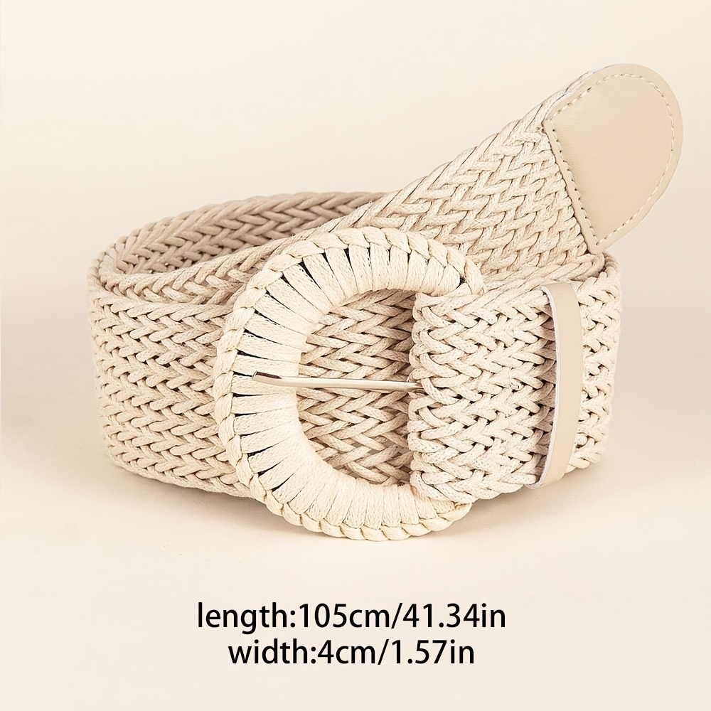 Image of 1pc Women's Bohemian Style Hand- D-ring Wax Rope Belt, Suitable For Summer, School Uniforms, Autumn, Halloween, And Dresses And Blouses