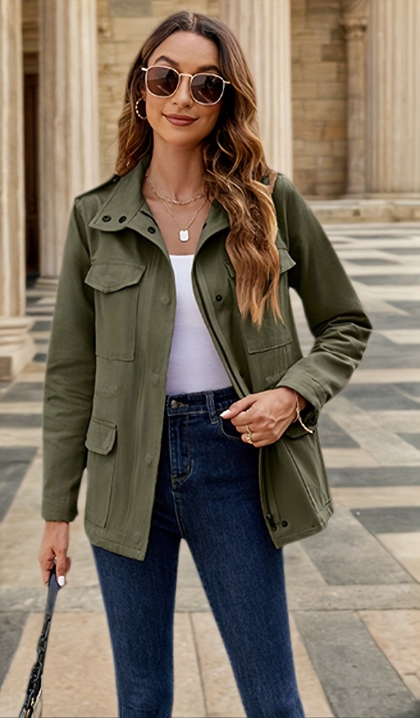 Fashion Us Army Jacket Womens Womens Army Green Military Style