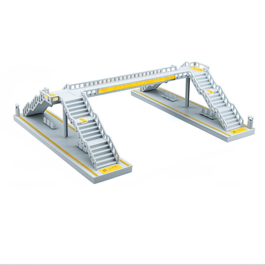 1 Set Of Urban Bridge Building Model Kit - Modular 3d Traffic Scene Assembly, Plastic Miniature Landscape Construction Set For Road Planning Education, Diy Structure Project