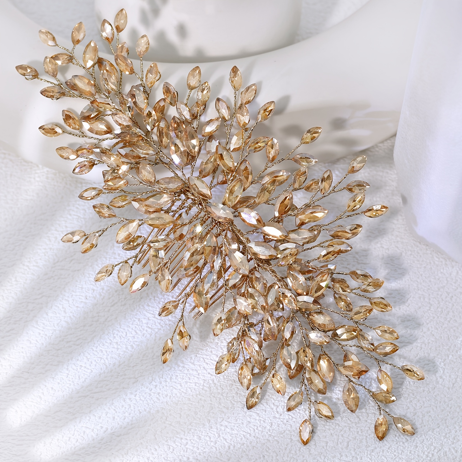 TEMU Single Piece Women' Rhinestone & Rhinestone- Wedding Hair Comb - Elegant Bridal Hair Suitable For Wedding Headpieces, Prom, Valentine's Day Gift