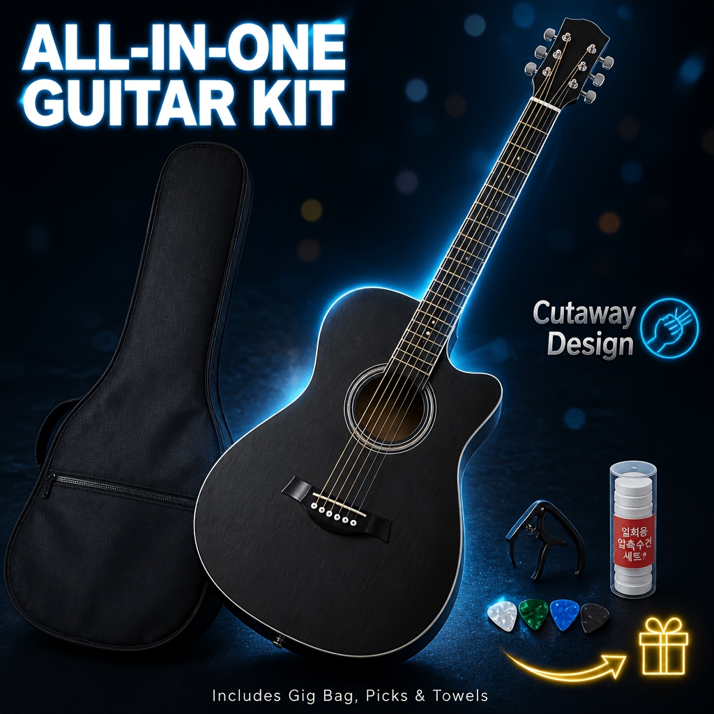 38 Inch Cutaway Acoustic Guitar, Easy Fret Press for Beginners,... product image 12