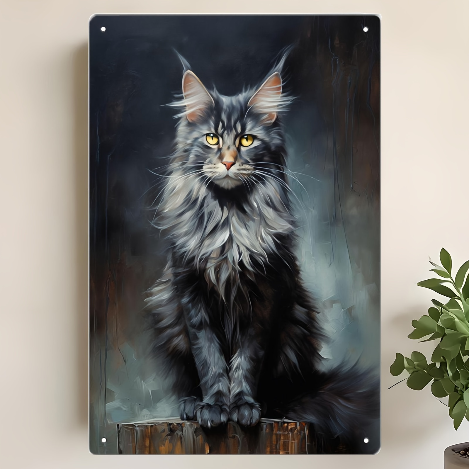 

Art Métallique de Chat Maine Coon Noir Élégant - en Fer de 8x12 Pouces, Idéal pour la Décoration de Salon & Chambre, Cadeau pour les des Chats, Décoration de |Pièce Murale |Détails Intricats