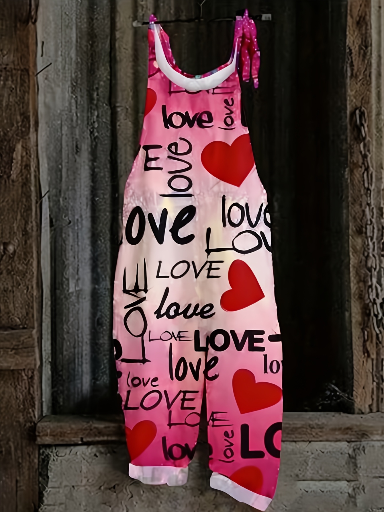 plus size plus size l 6xlpink letter heart camisole dress cute girly dress summer versatile jumpsuit dress