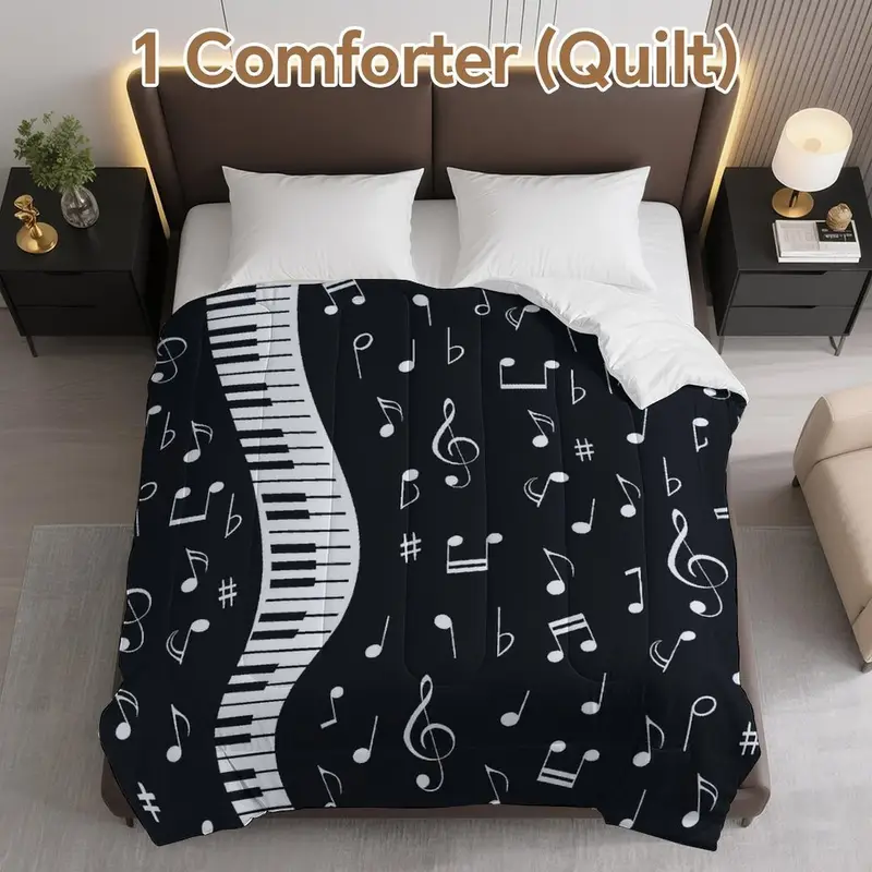 1 tlg. bettdeckenbezug klaviernoten musik design bequeme