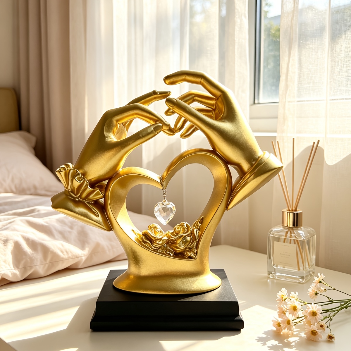 TEMU Custom Valentine's Day Gift, Couple Love Hands Statue Ornament For Wedding Engagement Anniversary Present To Girlfriend Boyfriend