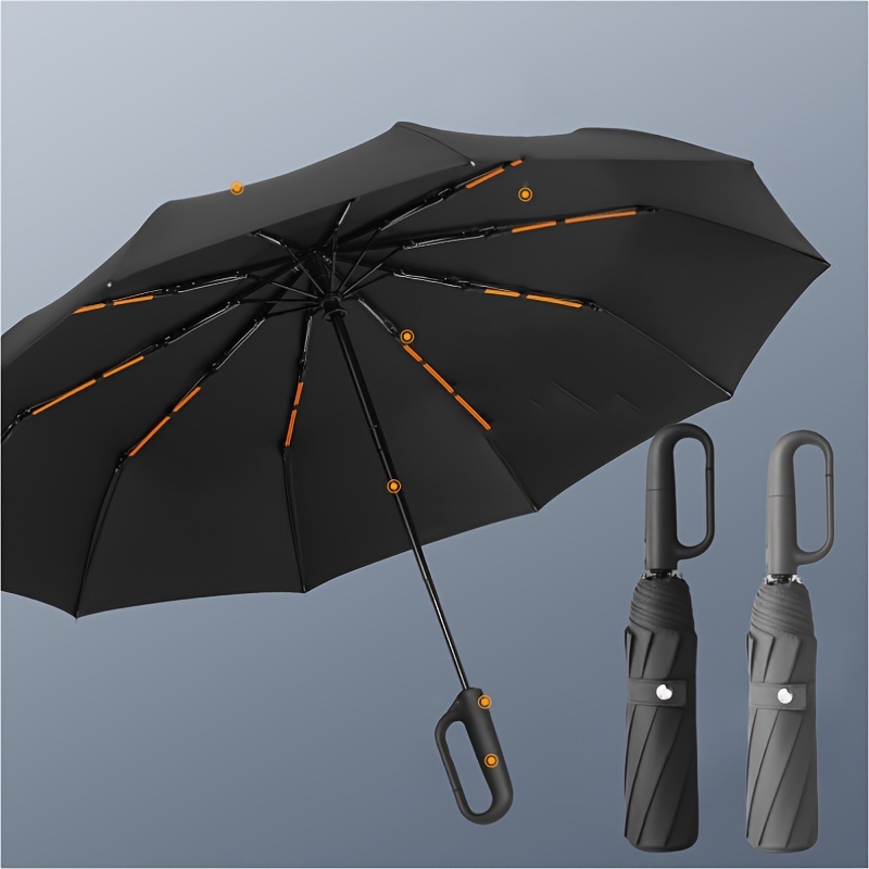 

Parapluie Automatique Compact & avec Boucle - au Vent, Protection Solaire, Étanche pour Toutes les Météorologiques, Parapluie Compact