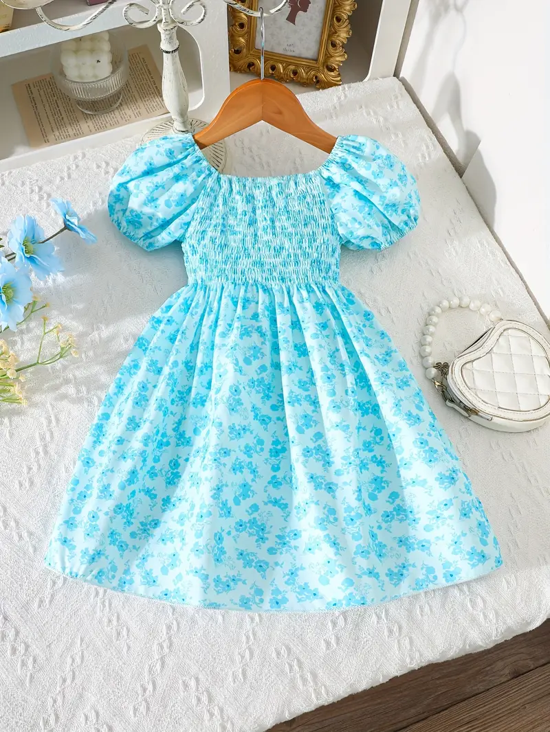 girls dress floral ruffle short sleeve dress kids' - Temu girls dress floral ruffle short sleeve dress kids' - Temu