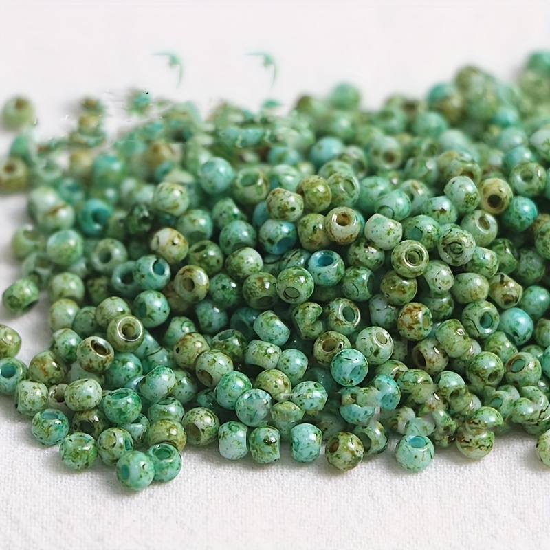 138pcs Picasso Colored Glass Rice Beads for DIY Jewelry