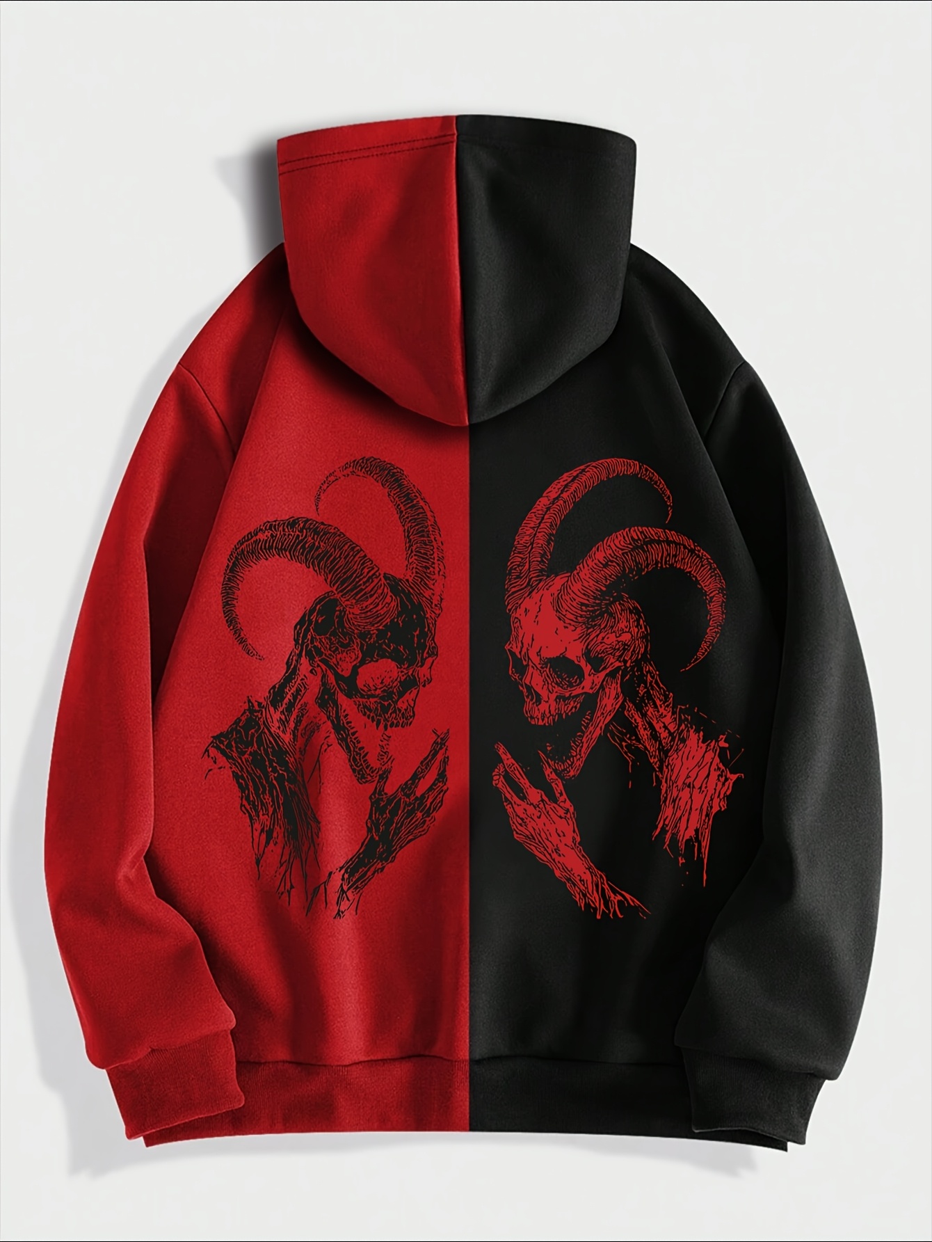 Hat Ladies Casual Halloween Devil Print Sweatshirt Cathedral