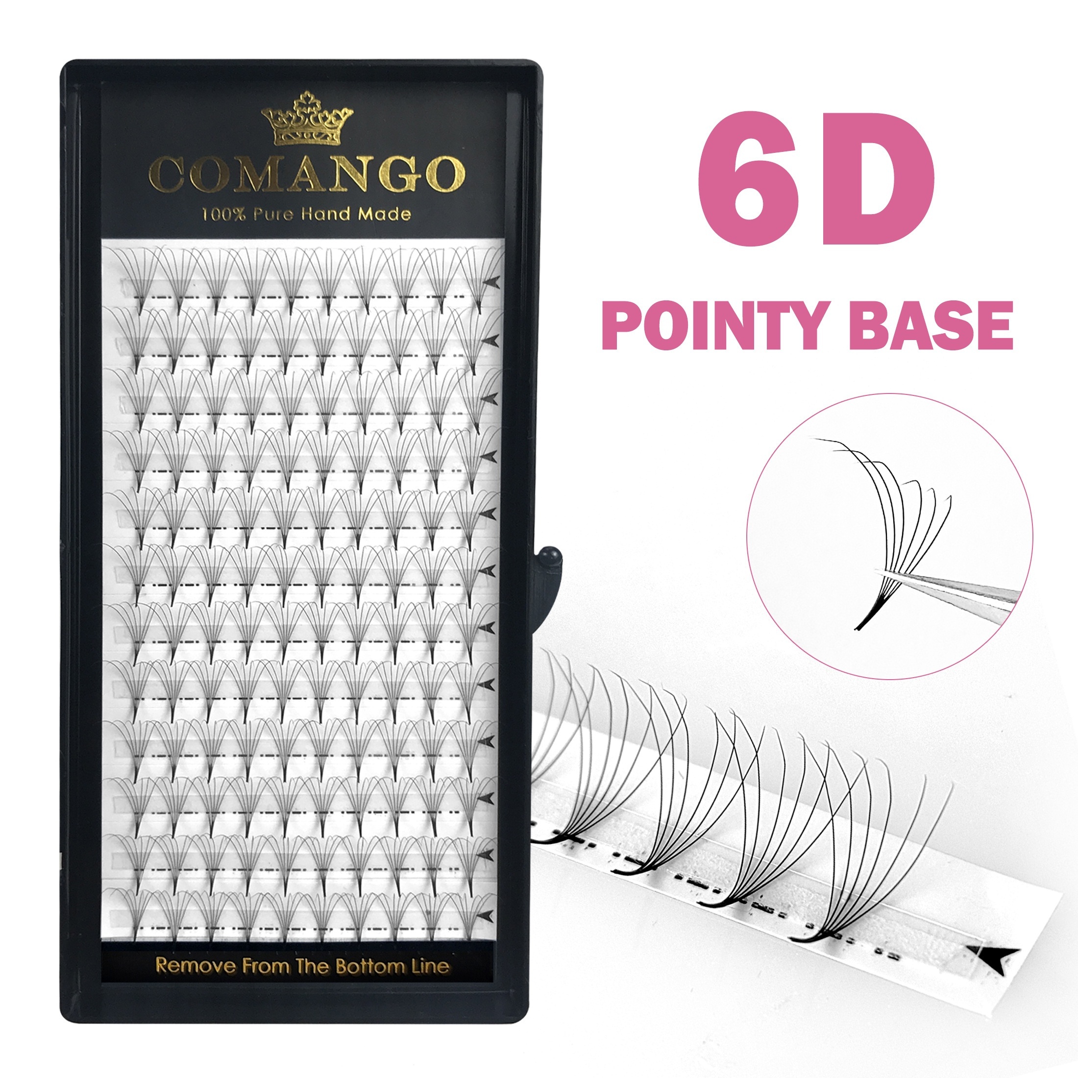 Comango Pre-made Volume Fans Eyelash Extensions In 3d, 6d, 10d, 12d, 14d, And 16d For A Wispy Volume Effect