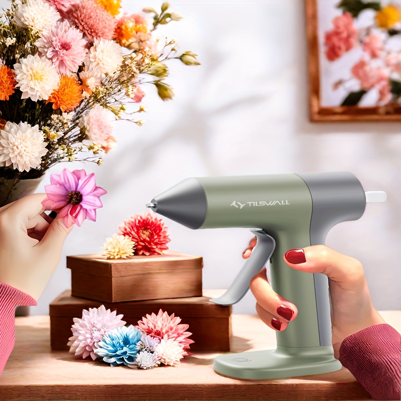 TEMU 4v Cordless Hot Melt Glue Gun, Rechargeable Fast Preheating Glue Gun Kit With 20pcs Premium Mini Glue Stick, Automatic- Glue Gun For Art, Craft,