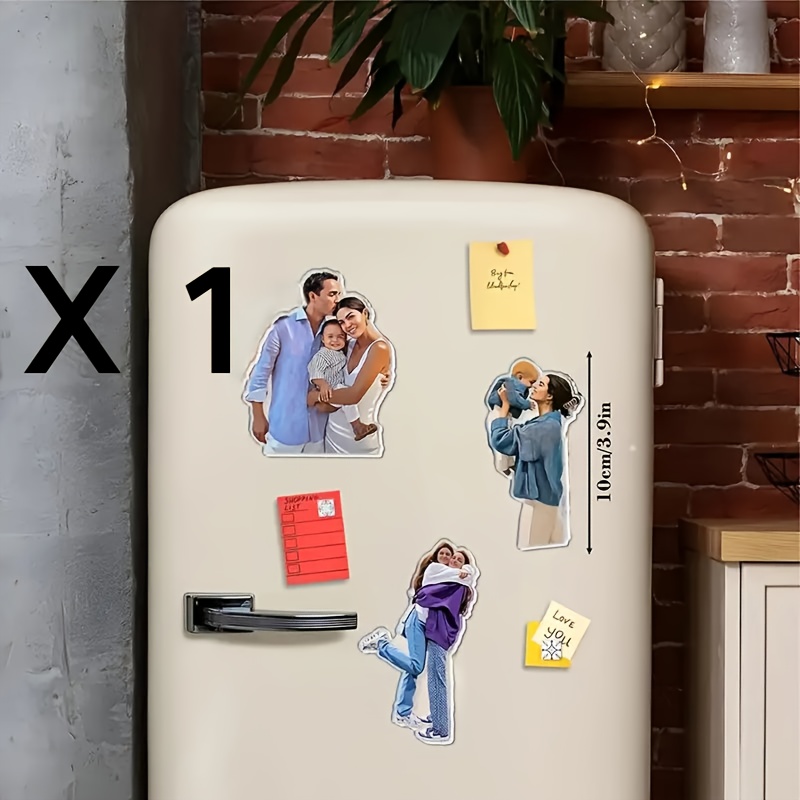 TEMU 1pc/2pcs Custom Acrylic Fridge Magnet - Personalized Photo Souvenir For Families, Pets & Couples, Rectangular Shape, Holidays, Gifts & Everyday