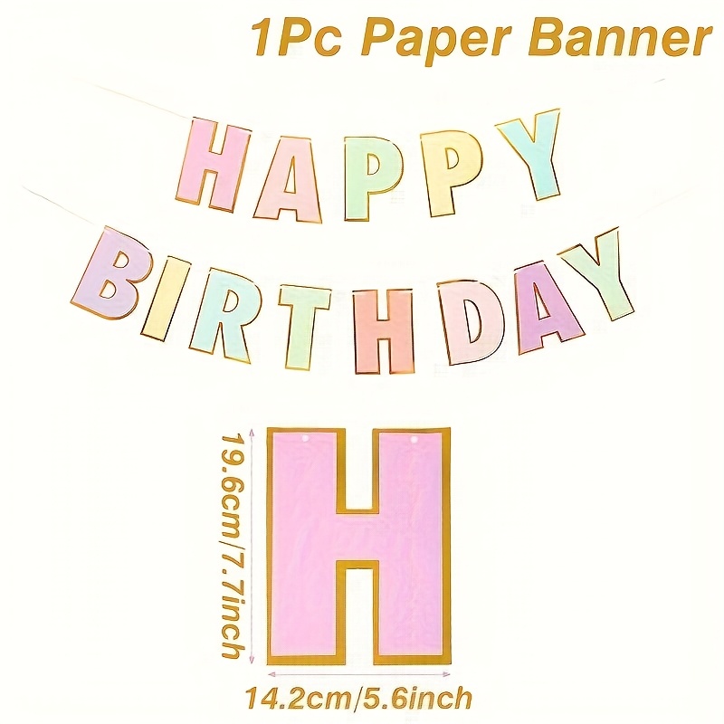 Geburtstags-Deko-Banner „Happy 1st Birthday“ – Rosa, Runde Ballon-Form, 10x10 Cm, Perfekt Für Mädchen-Erstgeburtstag