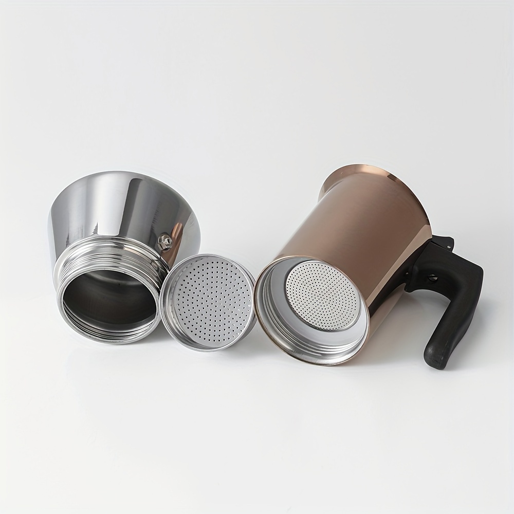 Rose Gold-Plated Italian Espresso Maker, 2/4/6/9-Cup Capacity