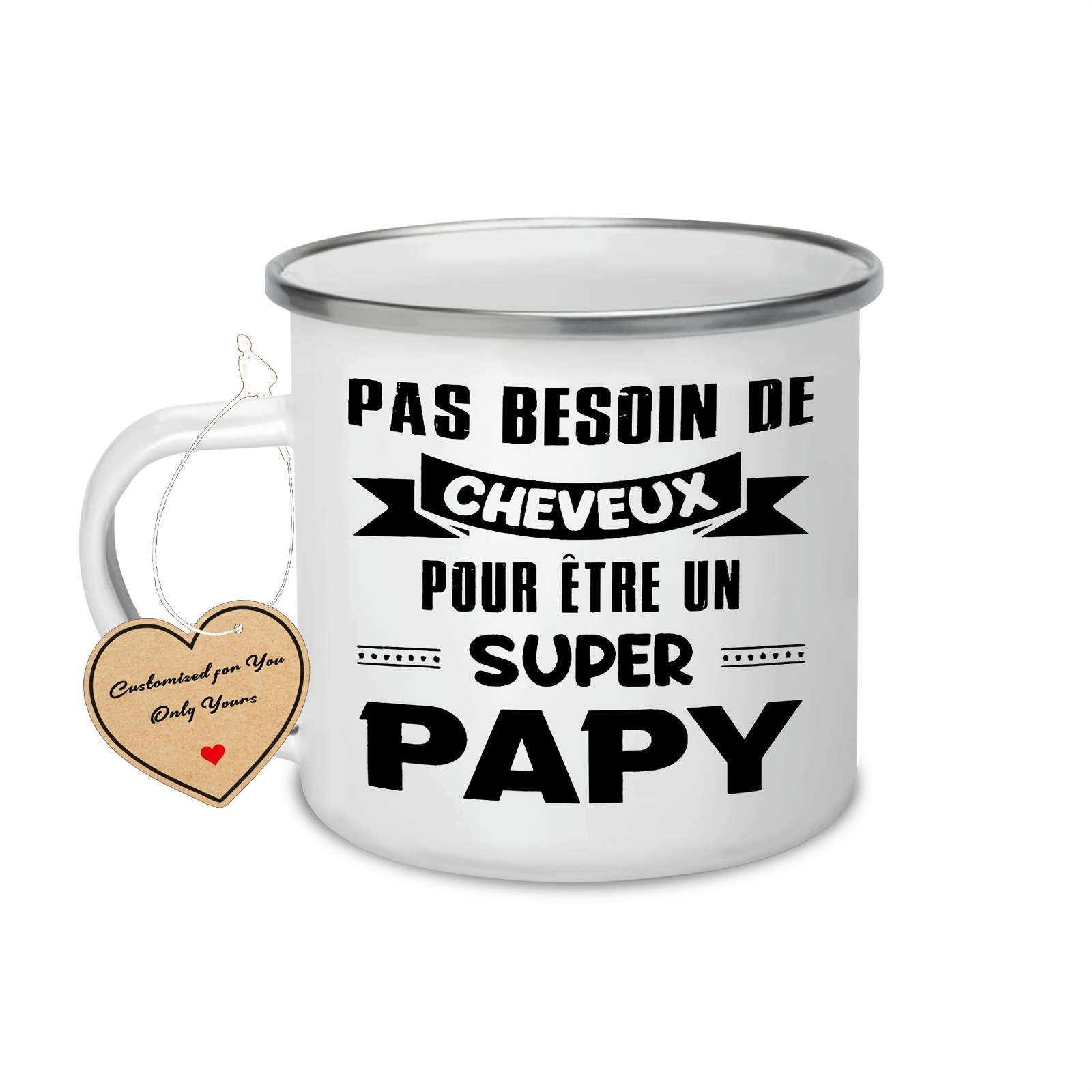 TEMU 1 pièce, Tasse en émail avec motif "Cheveux, " pour restaurants et entreprises, convient aux boissons chaudes et froides, parfaite pour les