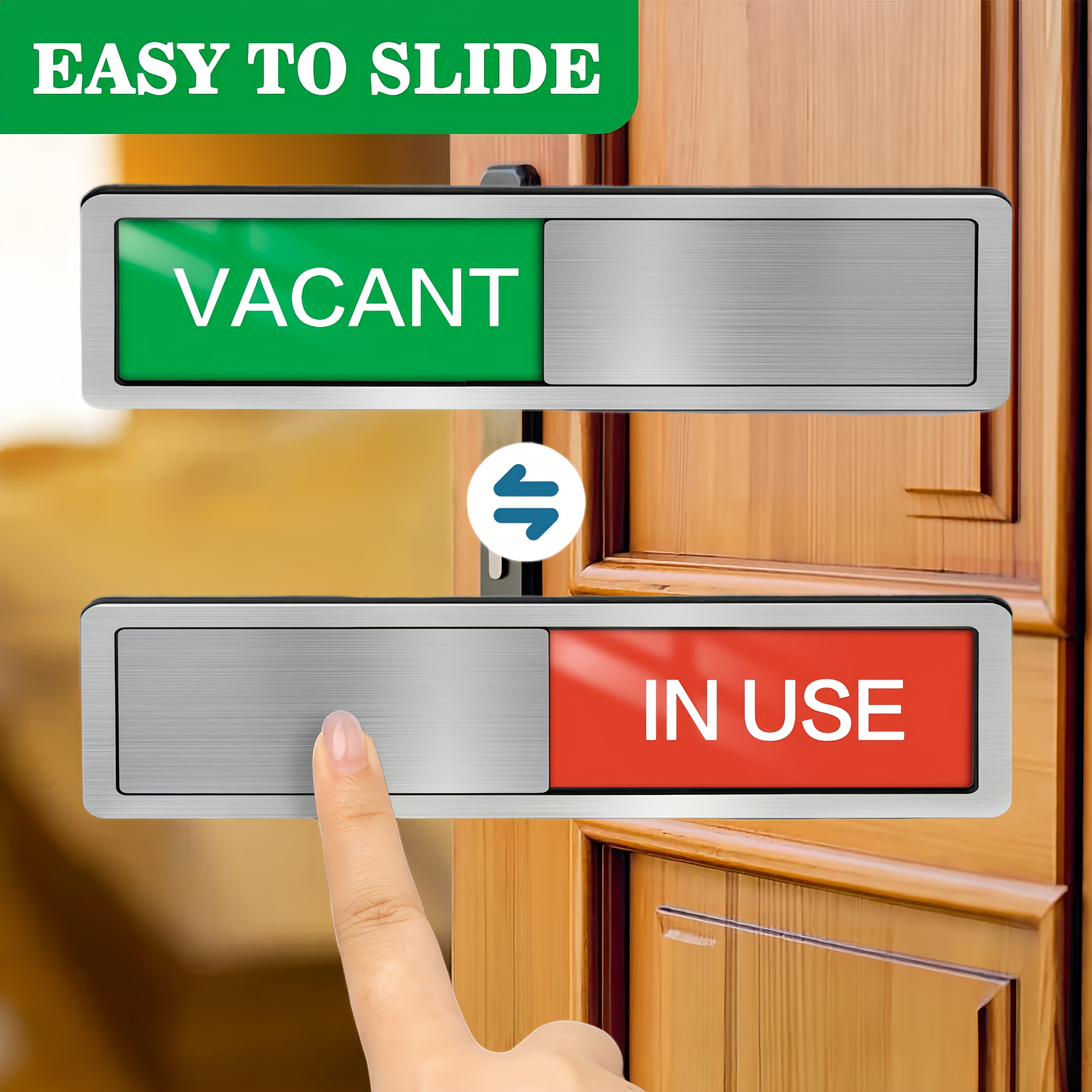 TEMU In Use Sign, Vacant Occupied Sign, Self-adhesive , Available Slider Door Signs For Home Office, Bathroom, Conference Room, Relax, Restroom,