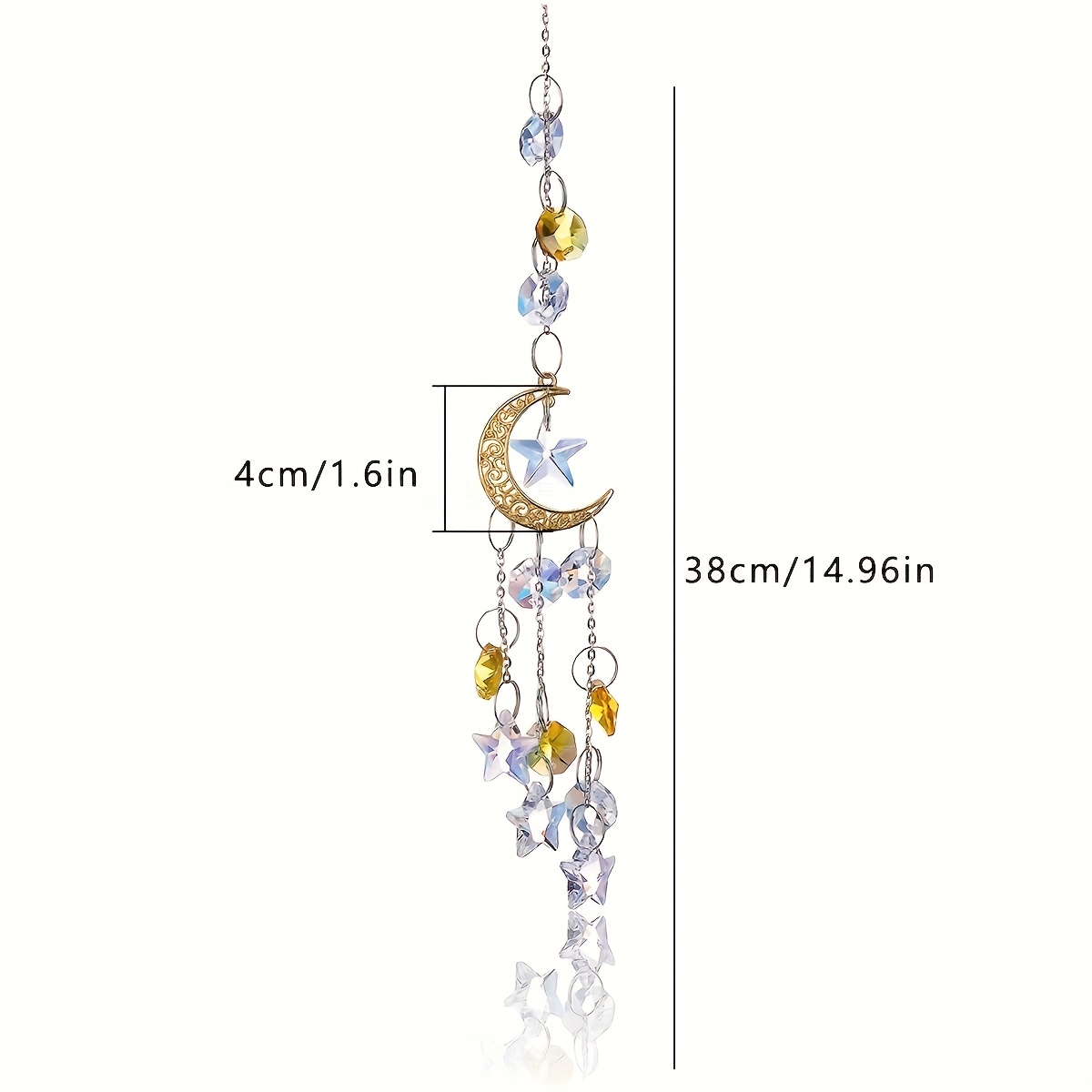 Charming Crystal Starlight Catcher - Sparkling Glass Wind Chime, Suitable for Bedroom and Living Room Decor | Elegant Car Interior Hanging Ornament