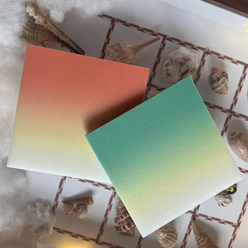2pcs 100 sheets pink to blue gradient glitter transparent sticky notes shiny waterproof self bookmark notebook back to gift Product details 2