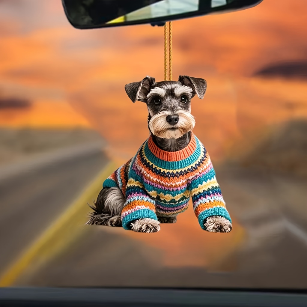 

1pc Schnauzer Hanging For Car And Keychain - For Backpacks, Decorations, For And Birthdays, Christmas Decorations, Couple