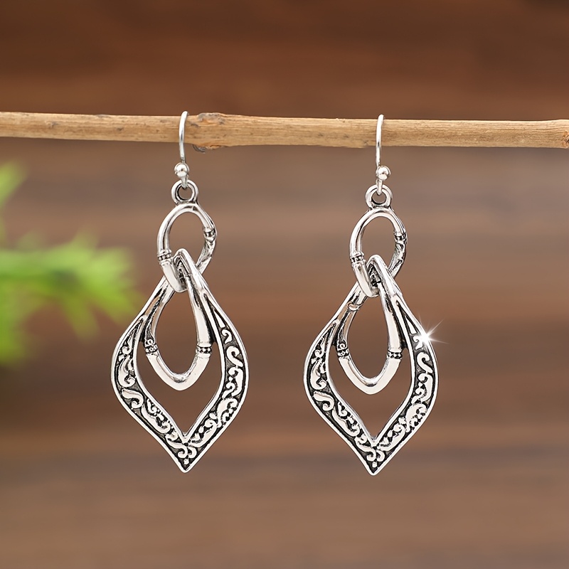 TEMU 1 Par Joyería para Orejas de Aleación de con Exquisito con Forma y Hueco de Estilo Bohemio