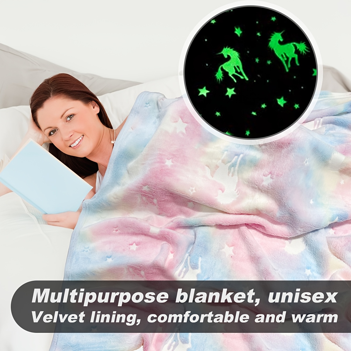 popular   glow in the dark flannel fleece blanket christmas tree print machine washable   home decor throw blanket home decor