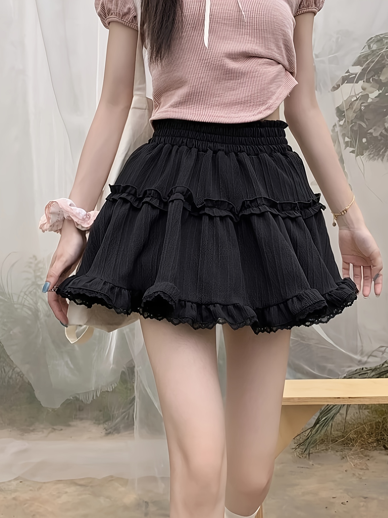 spring ballet lace hem half skirt Temu Ireland