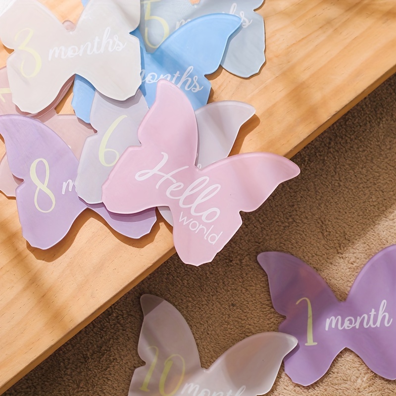 adorable acrylic milestone cards set monthly growth announcement photos pregnancy   growth disc pregnancy details 4