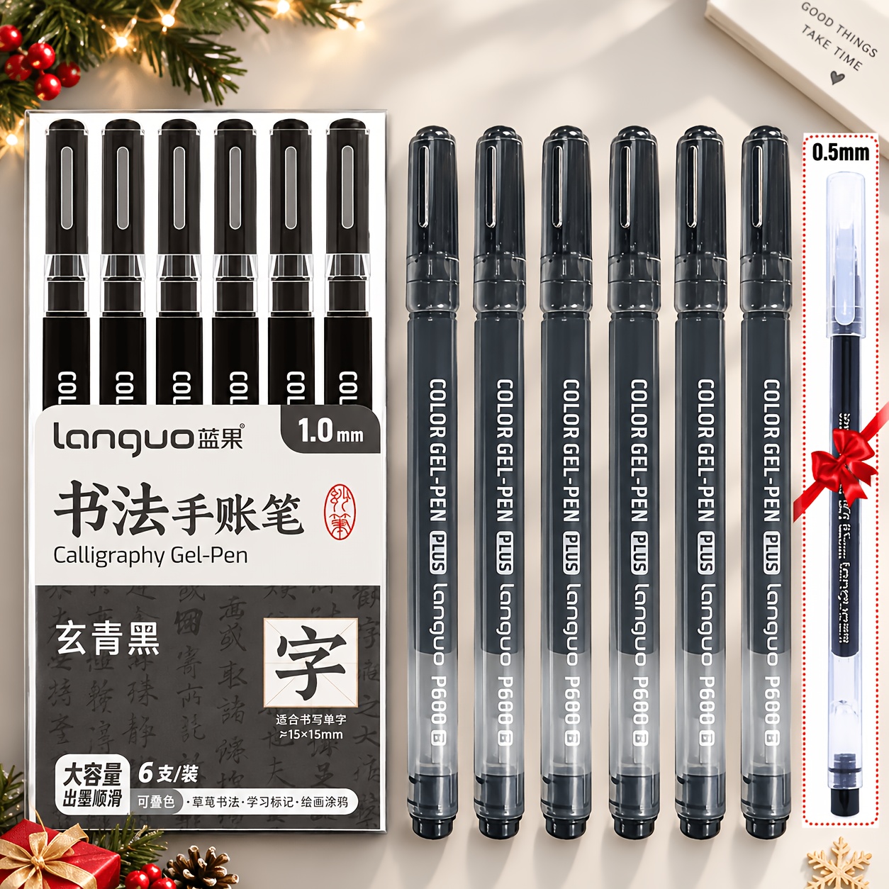 TEMU Lot de 7 stylos gel, pointe de stylo 1,0 mm, pour et à , pour l'écriture quotidienne, de notes, la peinture, le calque, d'étude, la rentrée