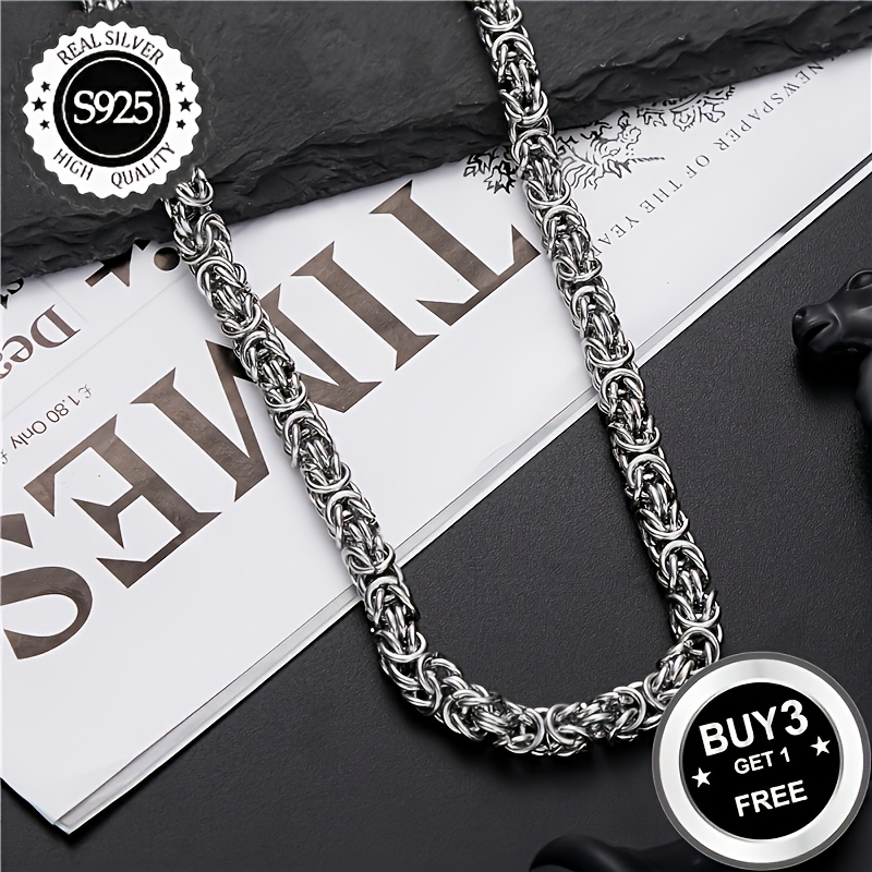 S925 Pure Silvery, Dragonbone Necklace, Classic And , Suitable For Occasions - Halloween, Christmas, Anniversaries