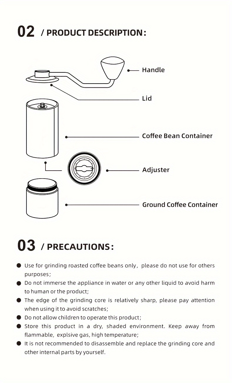 manual hand crank coffee grinder portable stainless steel and durable for home use Product details 11