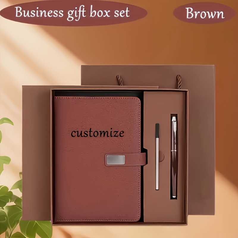 Customizable A5 Notebook Set Red Business Stationery Box
