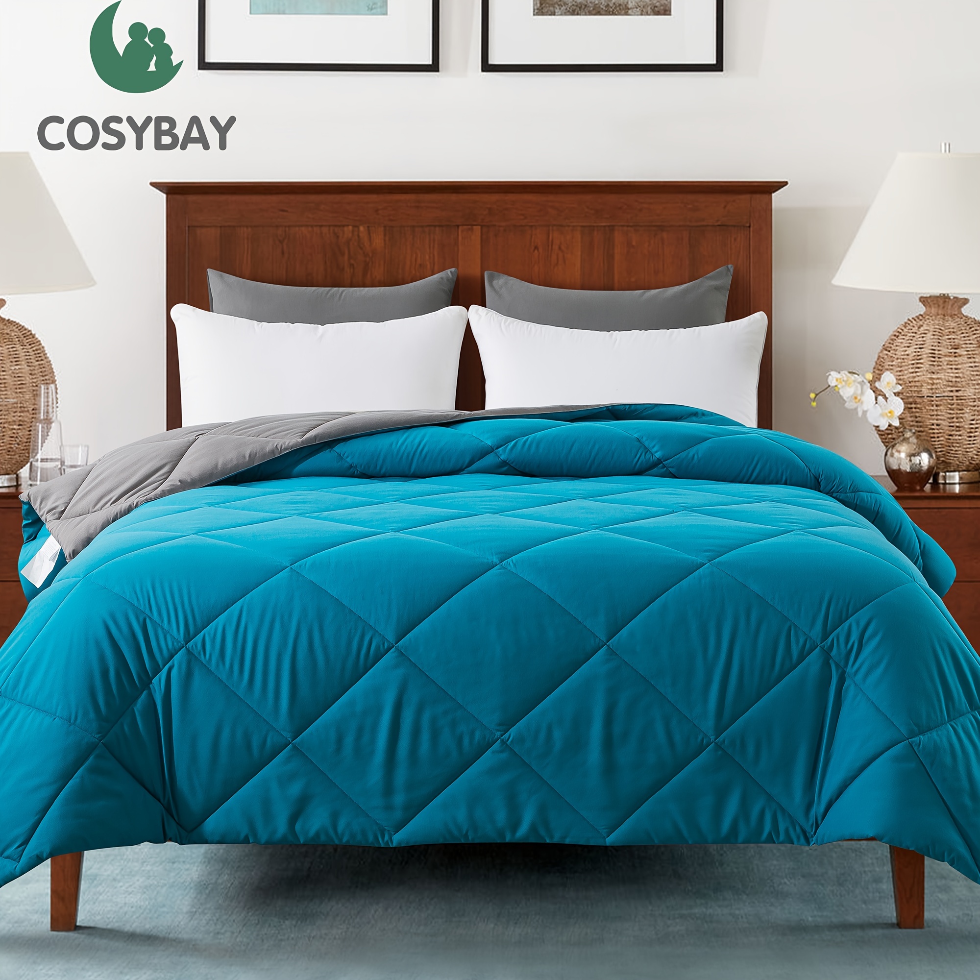 

Cosybay Down Alternative Comforter (white, Full) - All Season Soft Quilted Full Size Bed Comforter - Duvet Insert With Corner Tabs - Winter Summer Warm Fluffy, 82x86 Inches