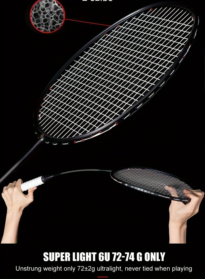 xhp 6u g4 t700 2 piece set 2 carbon fiber rackets including leather 2 binding wires with hand tape suitable for sports training and competition details 3