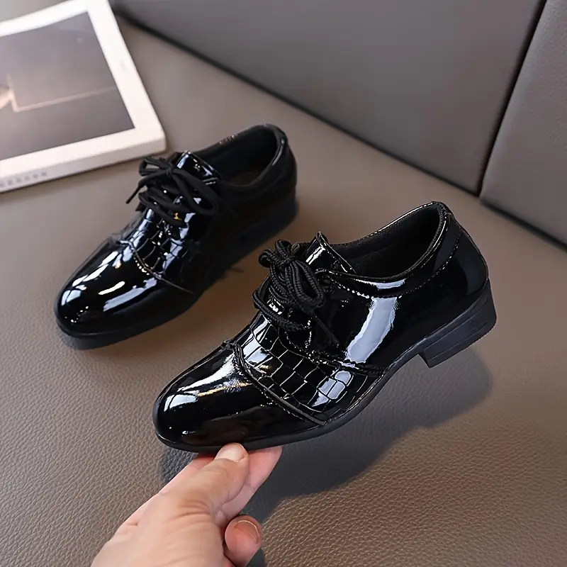 boys black shiny lace shoes suit soft soled childrens shoes - Temu boys black shiny lace shoes suit soft soled childrens shoes - Temu