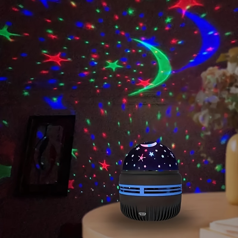 

1pc Rgb Projector Light Automatic Rotation Led Small Night Light, Usb Charging Party Light, Colorful Starry Sky Led Lamp Projector, Rotating Magic Ball Stage Light, Suitable For Bars