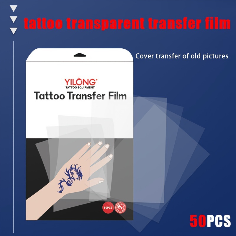

50pcs Tattoo Transfer Paper Film, Tattoo Stencil Transfer Paper Film For Tattooing, Copier Paper Film Compatible With Tattoo Supply