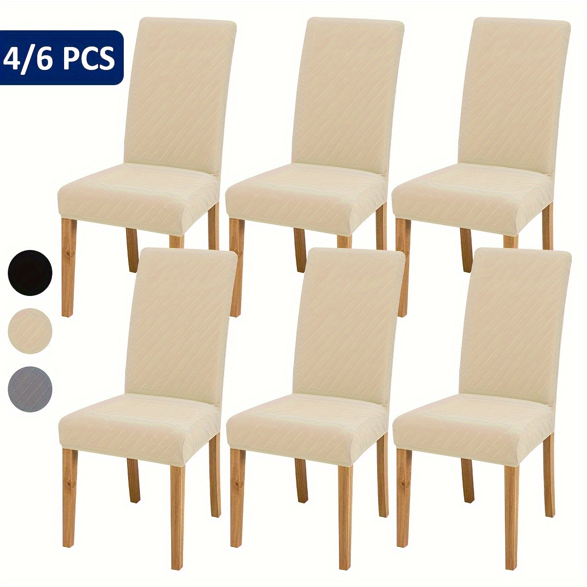 

Housses de chaise extensibles simples 4/6 pièces, housses de chaise de salle à manger, housses de protection pour meubles, pour la décoration de la salle à manger, du salon, du bureau et de la maison