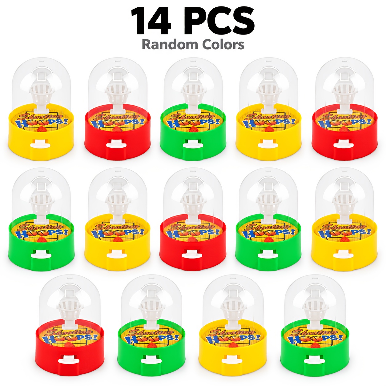 TEMU 14pcs Mini Basketball Shooting Toys, Random Colors, Portable Handheld Basketball Games For Kids, Birthday Party Favors, Fillers And Classroom