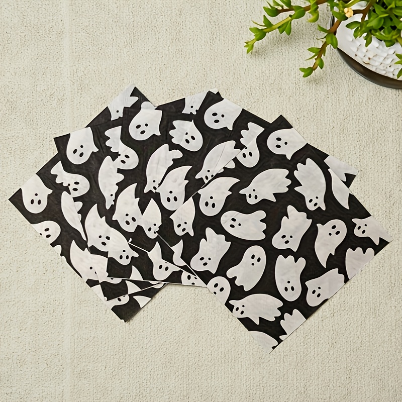 Image of 50pcs, 13 Inches, Halloween Authentic Wood Napkins, Party Decor Napkins