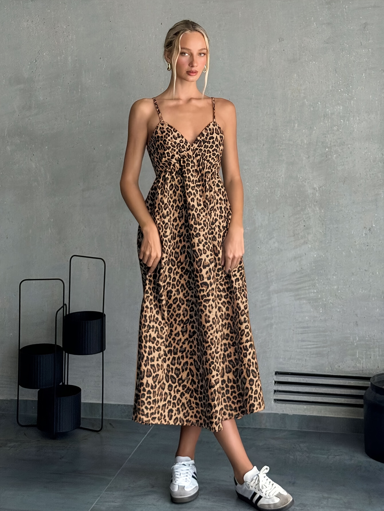 green emerald velvet dress Leopard Print Mini Dress main image 1