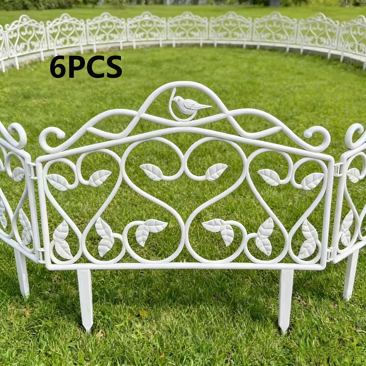 TEMU 6 pezzi/Recinzione da , recinzione decorativa per giardino, recinzione per prato e aiuole da esterno, recinzione da giardinaggio con inserti in