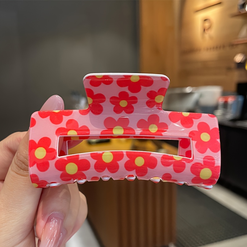 Image of Cute Floral Hair Clip, Women's Anti Slip Fashionable Hair Accessory, Aasy To Grab Hair Clip, Casual And