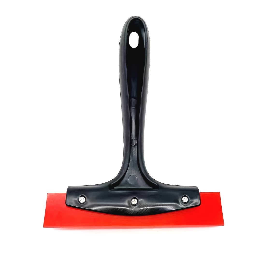 TEMU Car Window Rubber Squeegee, Black Handle Red Rubber Car Auto Ice Scraper Window Cleaning Tool, Car Maintenance, Lightweight Squeegee, ,