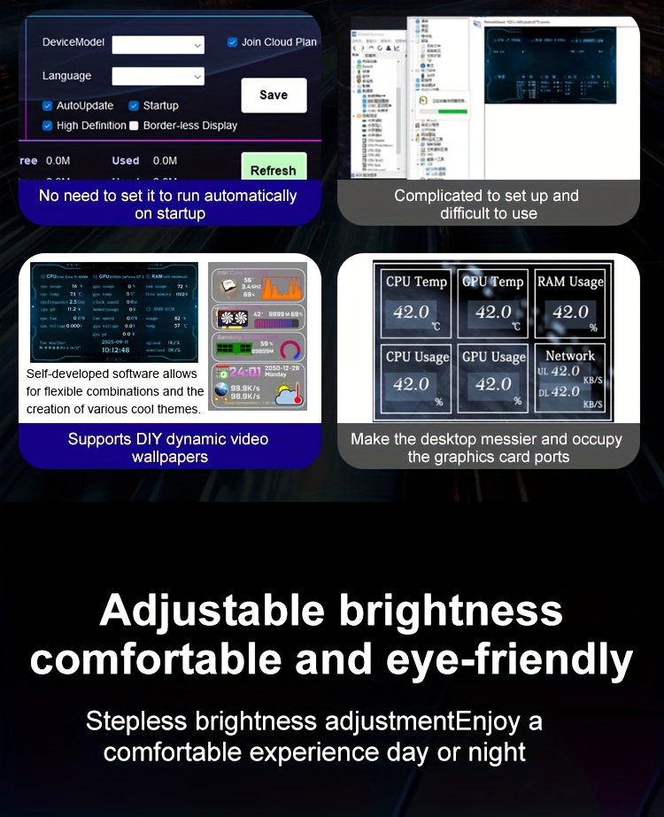 3 5 inch secondary display monitor with ips full viewing angle usb monitoring screen for desktop computers no installation required aiad64 Product details 4