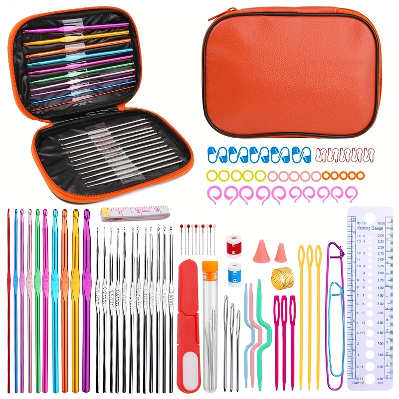 

Lace Crochet Hooks Set: Pcs Crochet Hook Kit With Case, Ergonomic Hooks, Accessories, Knitting Needles, Markers - Suitable For Beginners And Experienced Crafters - Stainless Steel Material