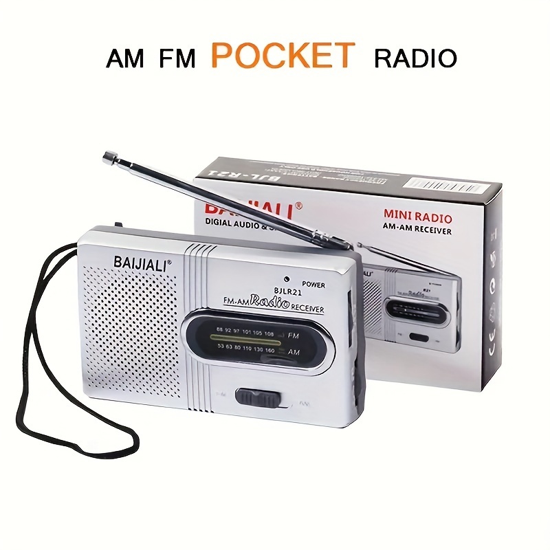 Portable Radio AM FM, Goodes Transistor Radio with Loud Speaker, Headphone  Jack, 2AA Battery Operated Radio for Long Range Reception, Pocket Radio for