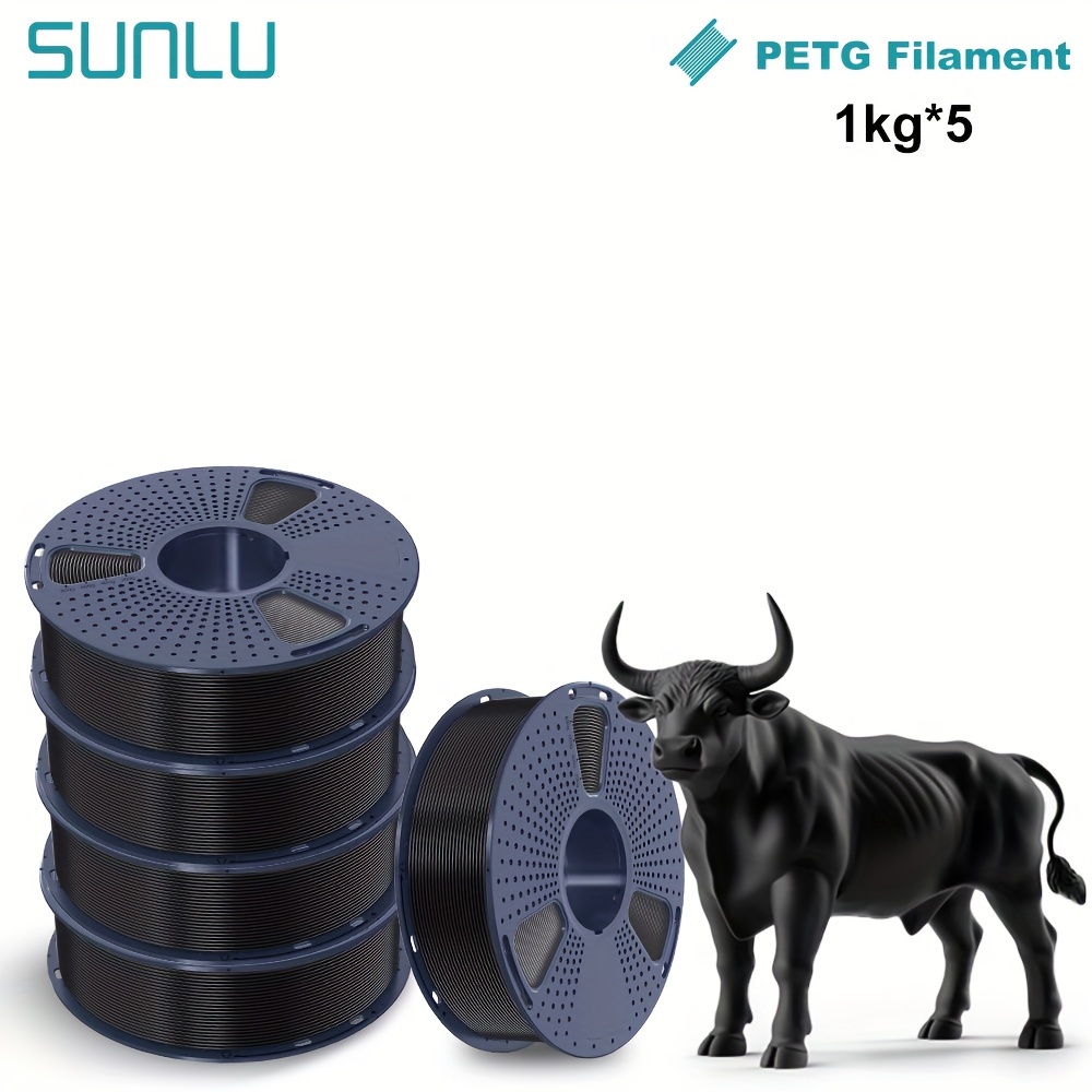 5kg Petg Filament 1.75mm For 3d Printer, Wound Petg 3d Printing Filament 1.75mm, Dimensional Accuracy +/- Mm, Fits Most Fdm 3d Printers, 5kg Total, 1kg Per Spool, Pack Of 5