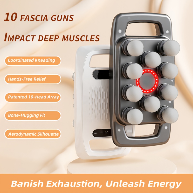 1pc professional ten head percussion massage gun usb rechargeable deep tissue muscle relaxation tool 9   levels   whole body   2000mah lithium battery 0