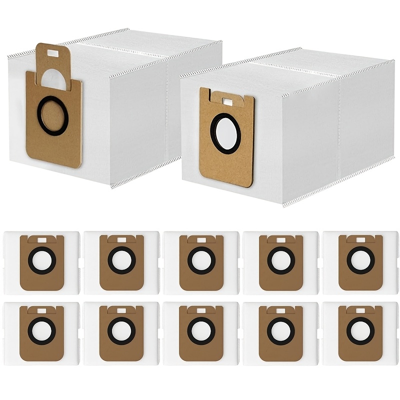 TEMU 12 piezas de bolsas de polvo de repuesto compatibles con D10 Plus/Z10 Pro/ Plus para aspirador robot -- Bolsas de de capacidad con automático a